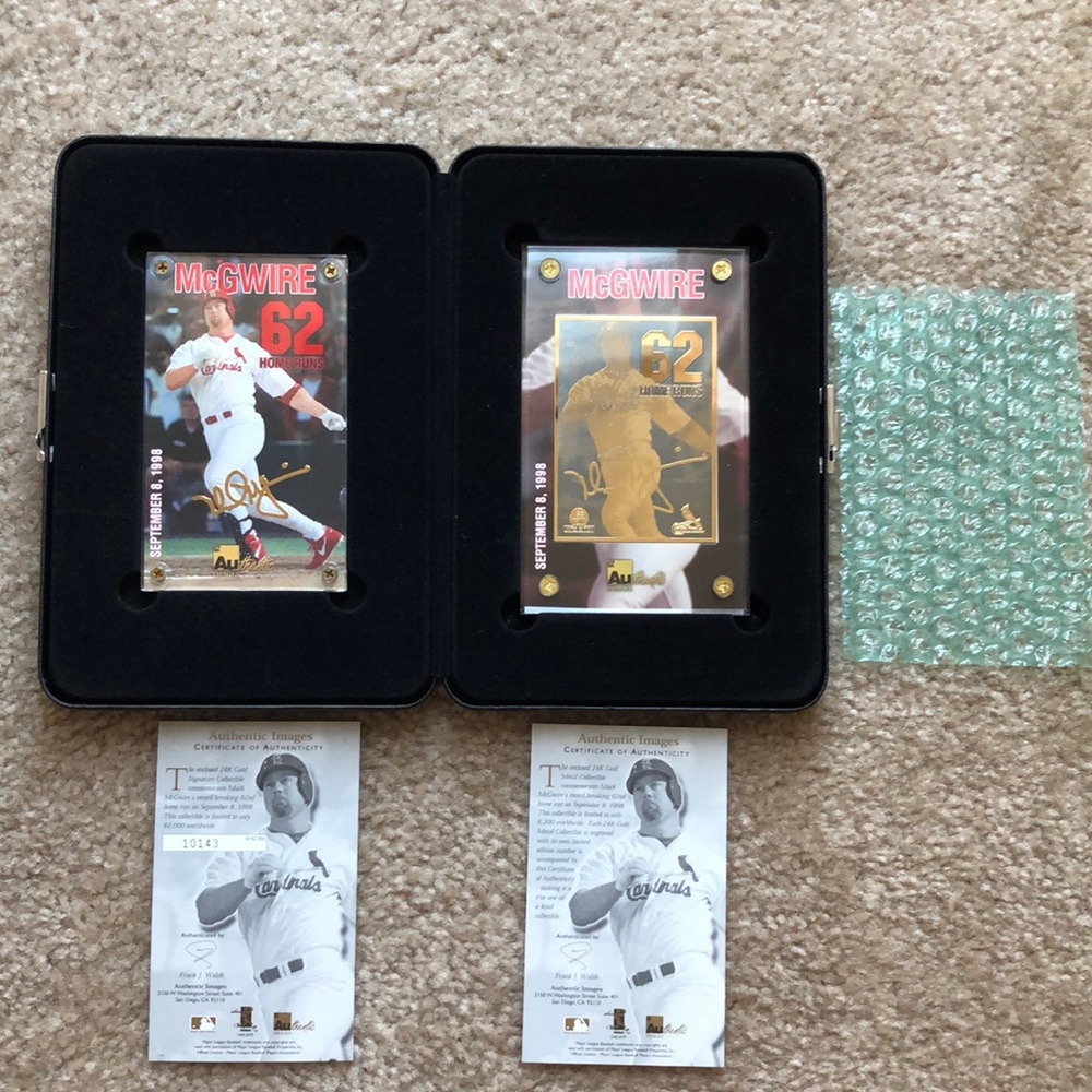MARK MCGWIRE Homerun Record Breaker 24k GOLD Card